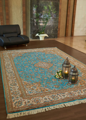 Silk rug for living and dining room