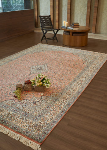Oriental silk rug for living and dining room
