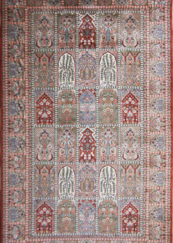 9 by 6 Wool Silk Rug for Living Room