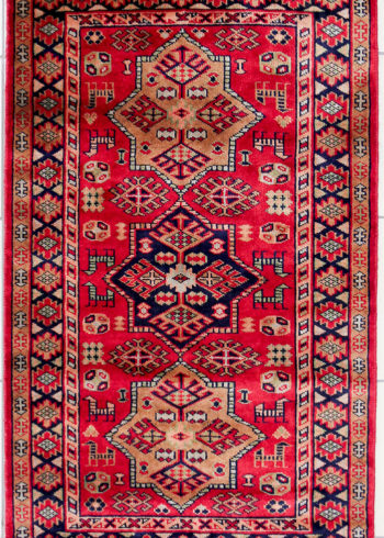 Antique finish fringe pure wool scatter rug