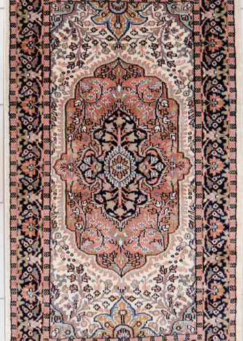 wool silk area rug with floral design