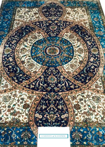 4 by 6 blue Persian coffee table rug