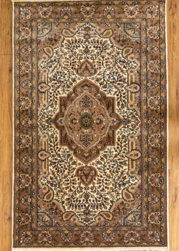 6 by 4 handmade Kashmiri carpet