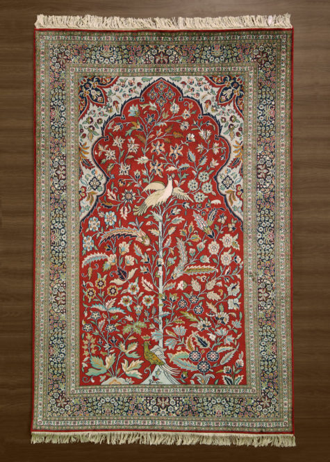 Pictorial rug: Hibiscus Tree-of-Life