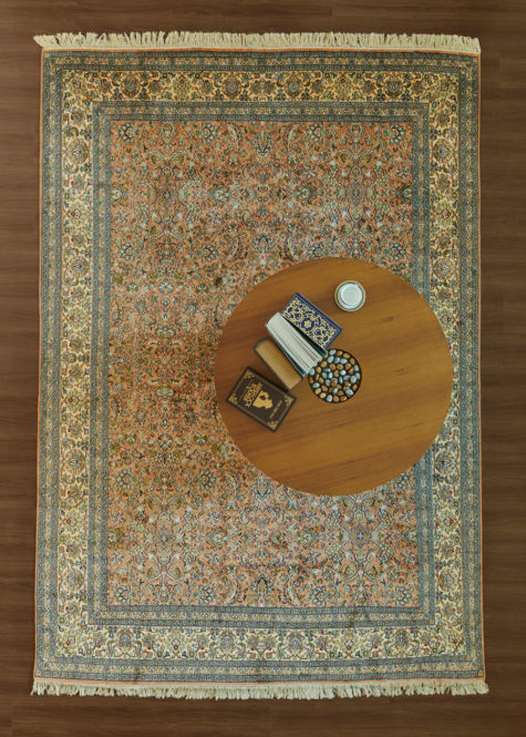 Oriental silk carpet for dining and living room