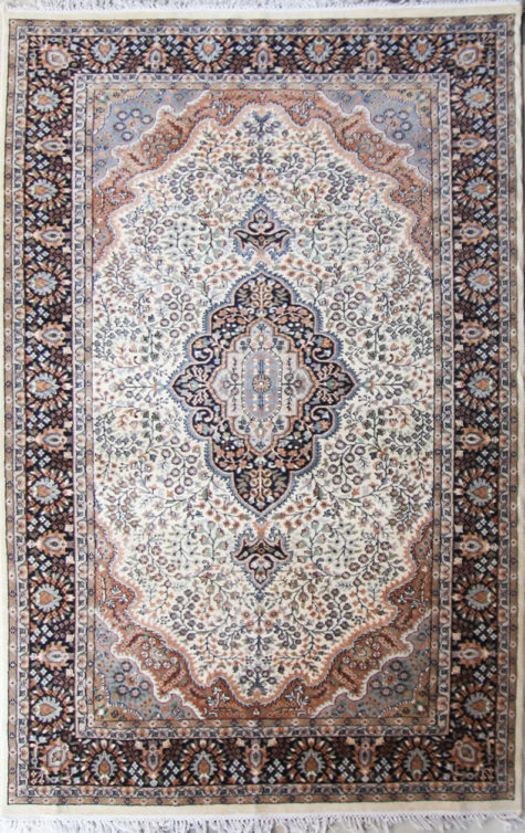 9 by 6 Wool Silk Carpet for Living And Dining Room
