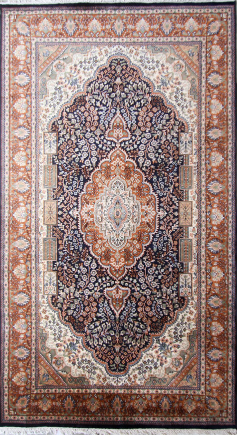Wool silk living room rug