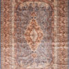 Handmade wool silk living room rug