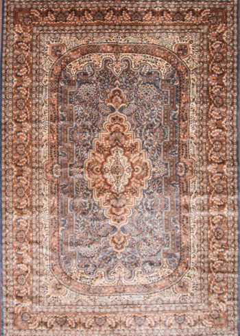 Handmade wool silk living room rug
