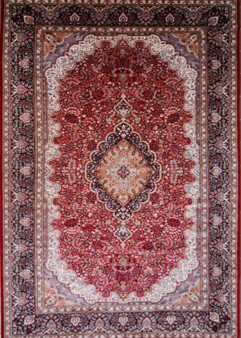 Large red oriental carpet for dining room