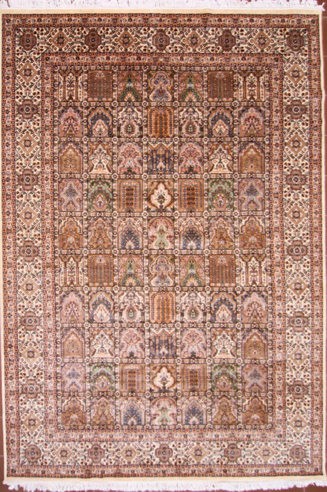Silk wool dining room oriental rug