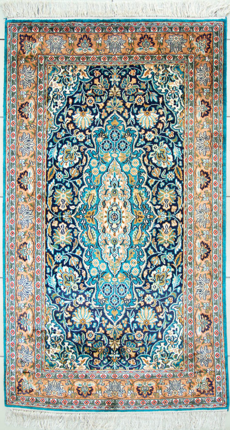 oriental floral design pure silk bedroom rug