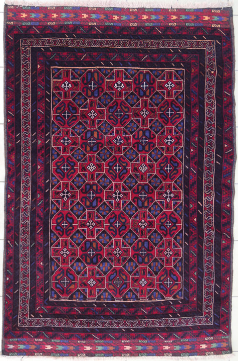 pure hand spun Afghan geometric carpet