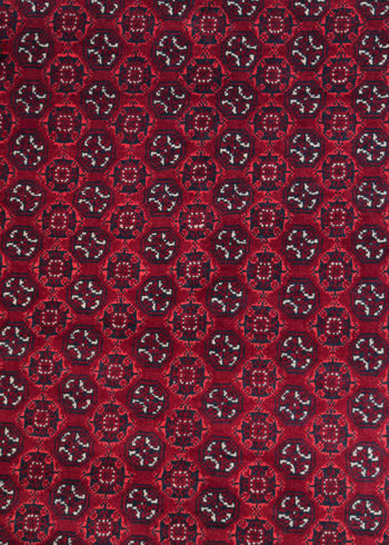 Multi-color border afghan rug with Afghan geometric design