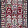 Handmade hand knotted wool silk area rug with geometric design