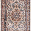 cream colored hand knotted hand made floral design scatter rug