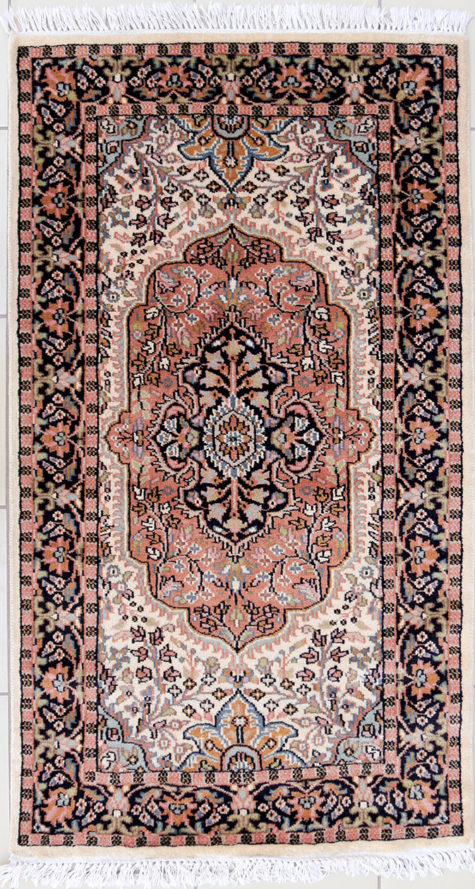 wool silk area rug with floral design