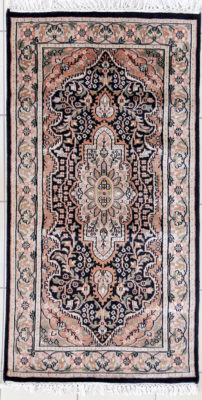 wool silk oriental floral design scatter rug