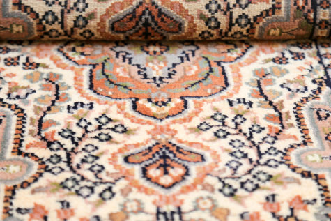 Floral Design Bedside Rug handmade and hand knotted from Carpets of Kashmir
