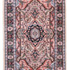 Hand knotted bedside rug with floral design handmade from Carpets of Kashmir