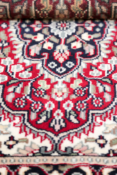 floral design handmade bedside rug
