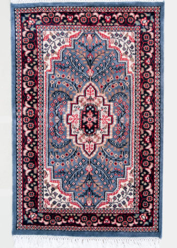 bedside floral design wool silk carpet