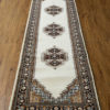Floral design oriental runner handmade and hand knotted pure Merino wool