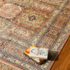 Dining room pure silk carpet with geometric persian design