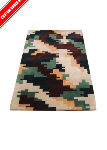 Contemporary custom order rug multi-colors modern design