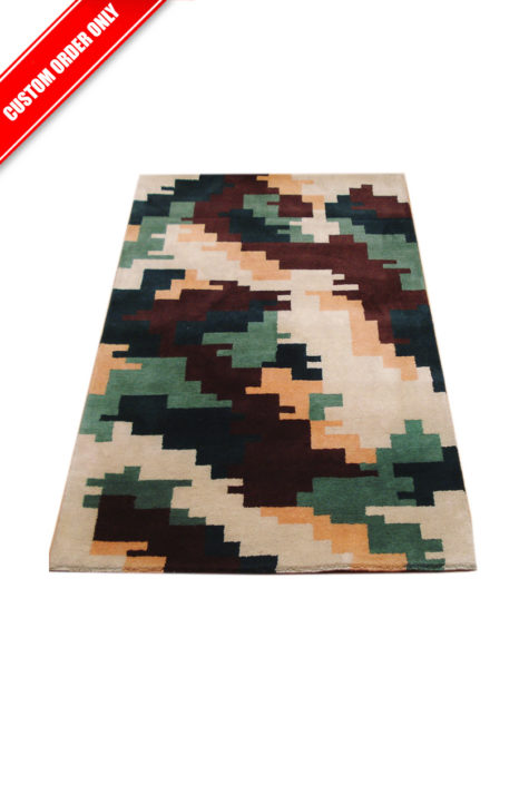 Contemporary custom order rug multi-colors modern design