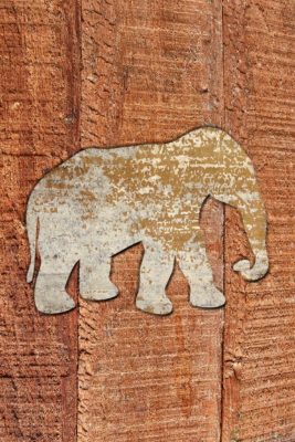 Elephant shaped modern rug