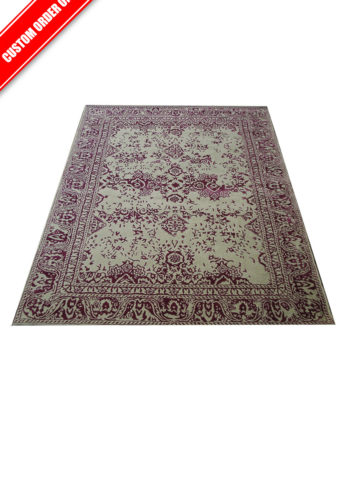 Modern custom order rug with contemporary design - Pure Merino wool with silk
