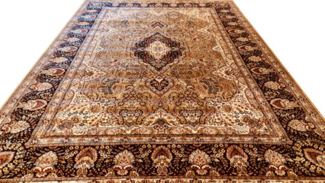golden base oriental living room rug
