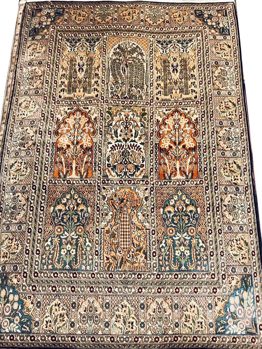 Floral design under coffee table rug from Carpets of Kashmir; Mumbai