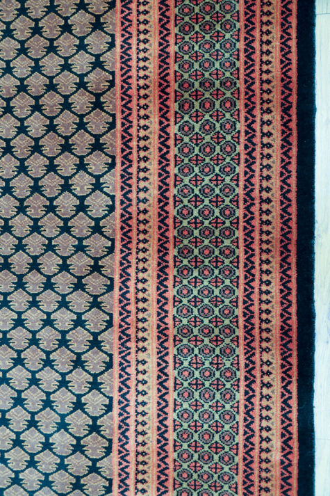 geometric design hand-knotted rug
