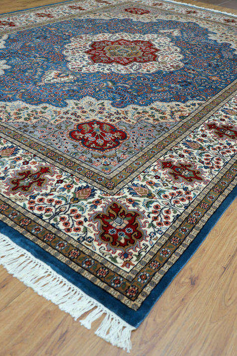 silk wool hand-knotted Persian rug