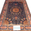 blue 6 by 4 silk coffee table rug