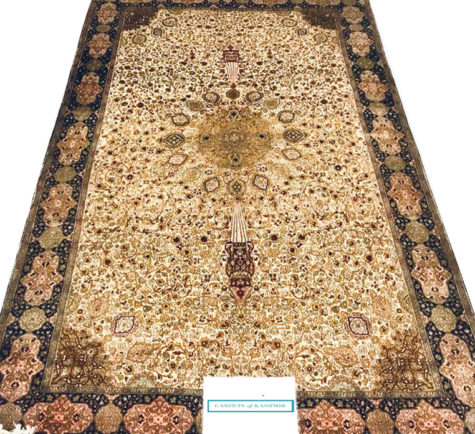 oriental floral design silk coffee table carpet