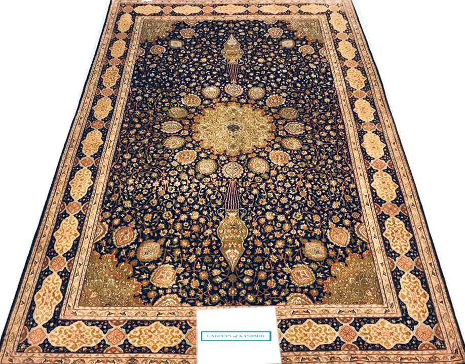 Persian Linage Oriental Coffee Table Rug Made From Carpets Of Kashmir