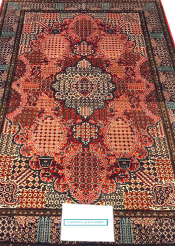 red 6 by 4 mulberry silk rug