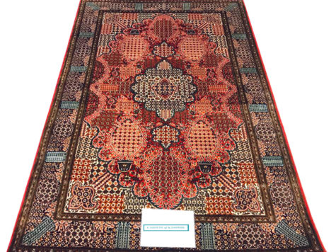 red 6 by 4 mulberry silk rug