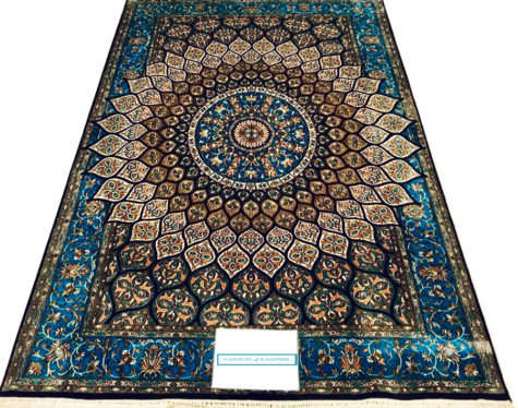 blue 6 by 4 Persian rug