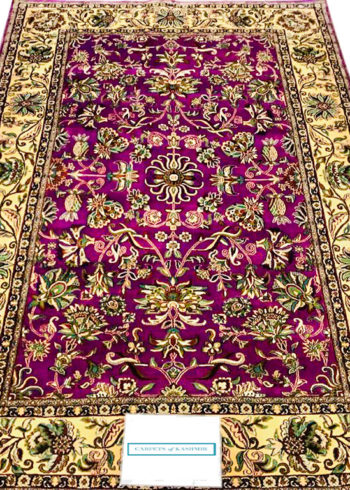 pink Persian coffee table rug