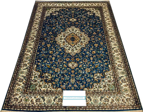 light blue hand-knotted oriental rug