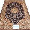 blue hand-knotted silk carpet