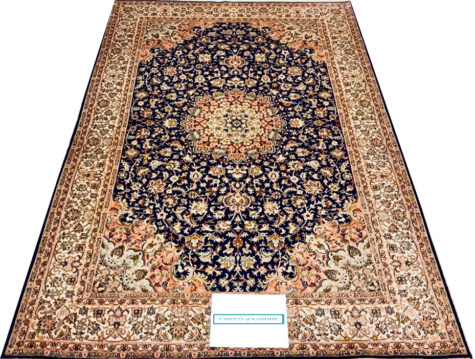 blue hand-knotted silk carpet