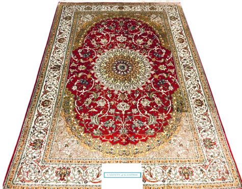 red 6 by 4 Persian rug