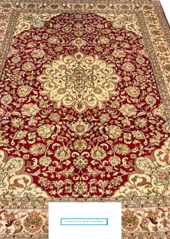 red handmade coffee table rug