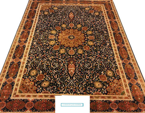 coffee table pure silk 7 by 5 rug
