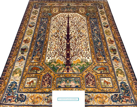pictorial design tree of life coffee table rug